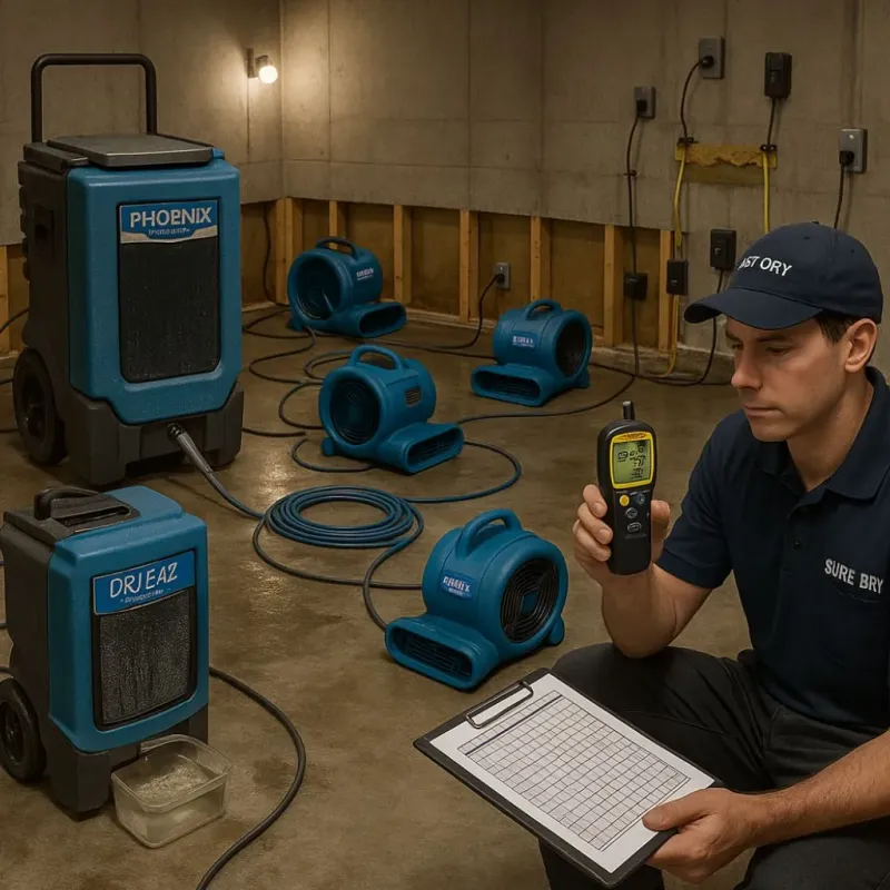 Structural Drying and Dehumidification process in La Cienega, NM